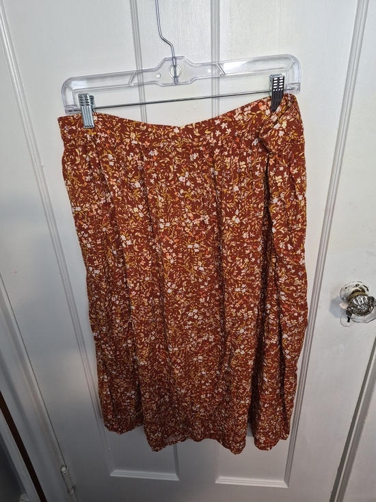 Old Navy Dresses & Skirts - Old Navy Burnt Orange Floral Midi Skirt Size Xl